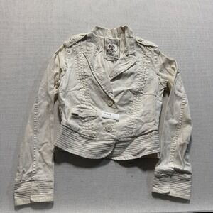 Salt & Pepper Cropped Blazer Jacket Women Sz S Cream New Without Tags